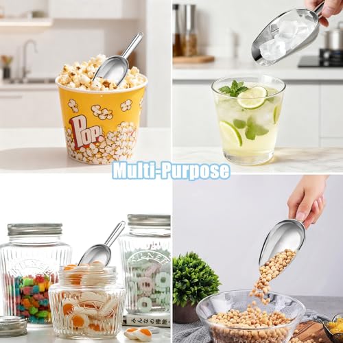 Stainless Steel Ice Scoop 3oz for Freezer & Bar, Durable Food-Grade Kitchen Tool