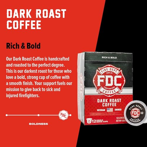 Fire Department Coffee Dark Roast Coffee Pods, 24 Count (2 Packs of 12)