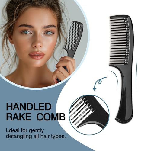Zoolinn 3-Piece Wide-Tooth Hair Comb Set with Ergonomic Grip for Detangling
