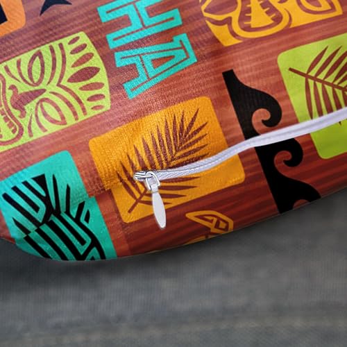 Hawaiian Plumeria Tiki Throw Pillow Cover - 20x20 Inch