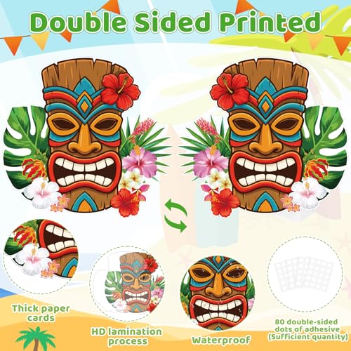 11x14 Hawaiian Luau Party Decorations Cutouts Set - 12PCS