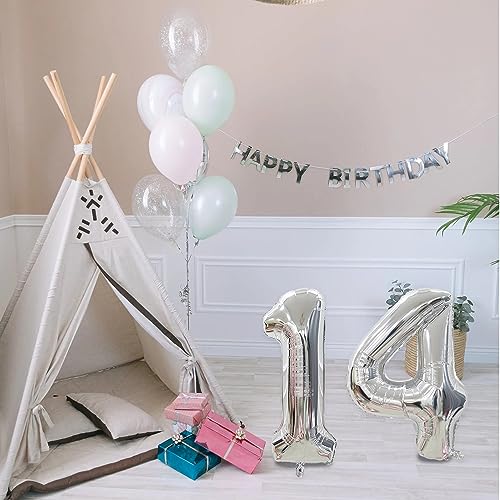 40-Inch Silver Number 80 Balloon for 80th Birthday & Anniversary