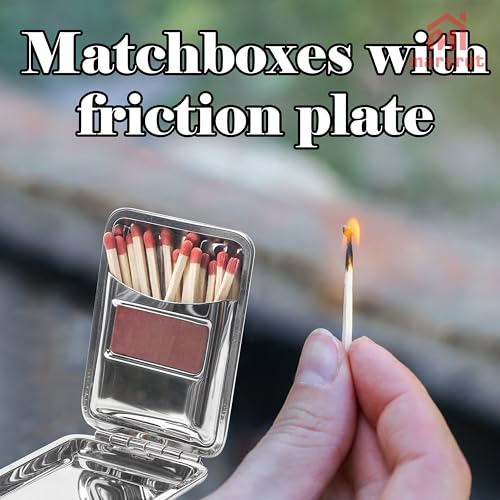 Marsrut Stainless Steel Waterproof Matchbox Case with Striker - Black