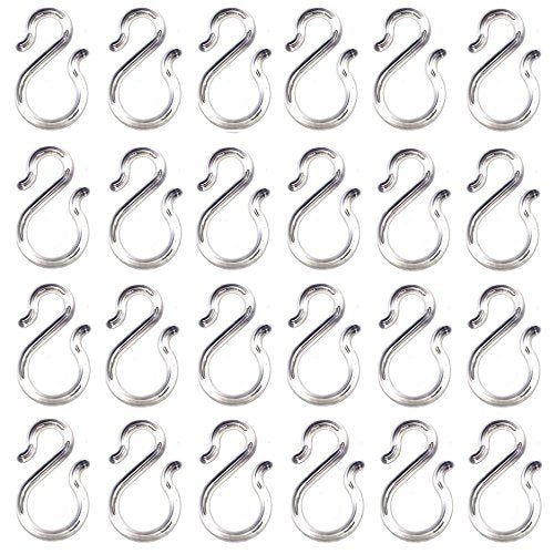 24-Piece Clear Plastic Punch Cup Hooks - 1.7 Inch Scratch-Free Hangers