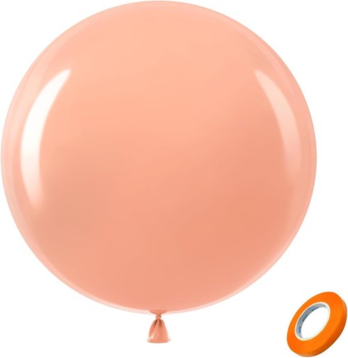 Bezente 36 Inch Pastel Orange Giant Balloons - 8 Pack Jumbo Latex Balloons for Weddings & Parties