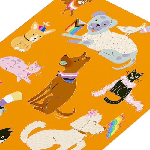 LGBTQIA+ Pride Greeting Card with Cute Dogs - Blank Inside
