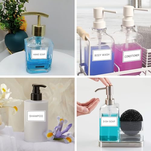 Bathroom Waterproof Label Stickers - 32pcs Organizing Labels for Bottles, Hand Soap, Shampoo & Conditioner