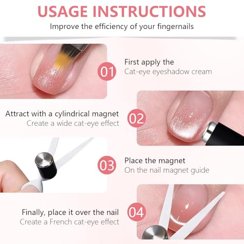 Cat Eye Nail Magnet Tool Set - Scissor Shaped French Tip Magnetic Guide