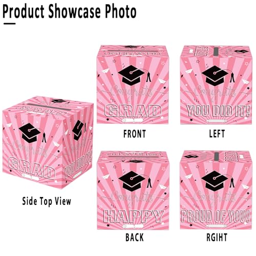 Pink Graduation Card Box for Class of 2026 Decorations