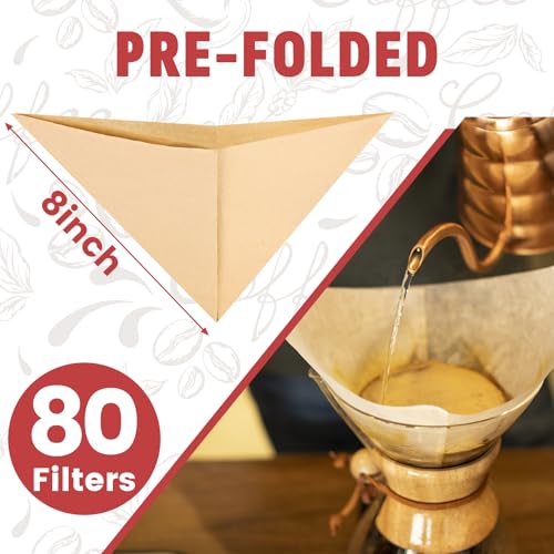 Premium Unbleached Cone Coffee Filters – 80 Thick Paper Filters