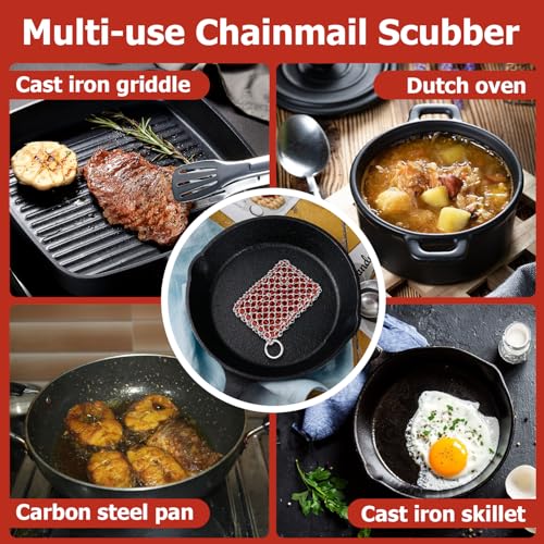 SIGERPAMA Cast Iron Cleaner with Bamboo Cloth - Stain Remover for Cookware