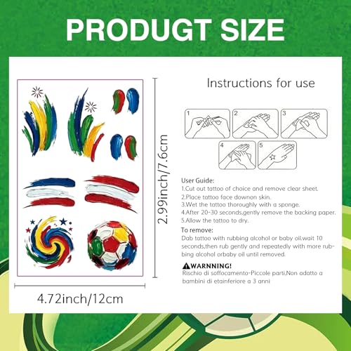 World Cup 2026 Soccer Temporary Tattoos 45 Pcs Party Favors