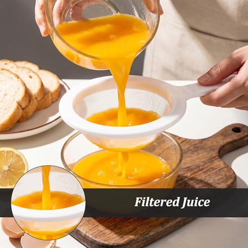 Yuanan 3-Piece Nylon Mesh Strainer Set, Ultra Fine Sieve with Handle