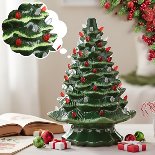 120 Pcs Ceramic Christmas Tree Replacement Lights - White & Red Small Bulbs