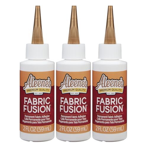 Aleene's Fusion Fabric Adhesive 2 oz Needlenose 3-Pack - Washable Glue for Cotton, Denim, and Leather