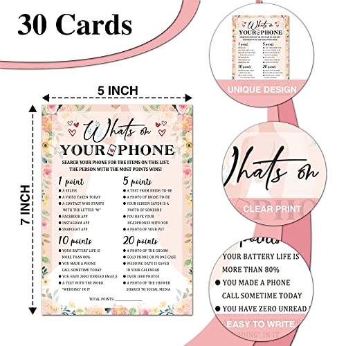 Bridal Shower Game Cards - Blush Pink Boho Floral 30 Pack
