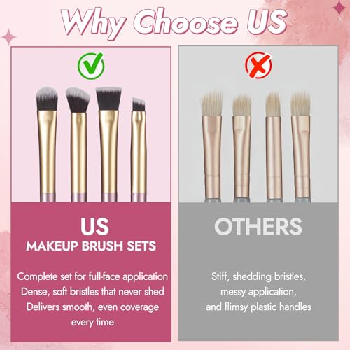 HEYOTECK 6Pcs Professional Makeup Brush Set Soft Synthetic Face Brushes