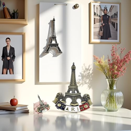 3D Metal Eiffel Tower Fridge Magnet - Paris Souvenir Decor