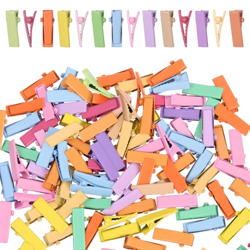 Bruislard 100 Pcs Mini Alligator Clips 2cm Small Metal Hair Barrettes