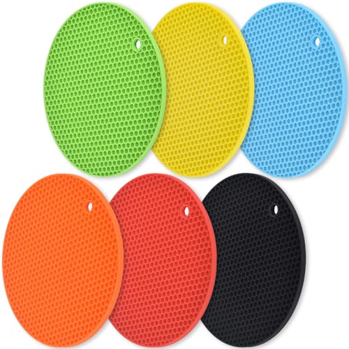 HomEdge Silicone Trivets - 6 Pack Non-Slip Heat Resistant Pot Holders