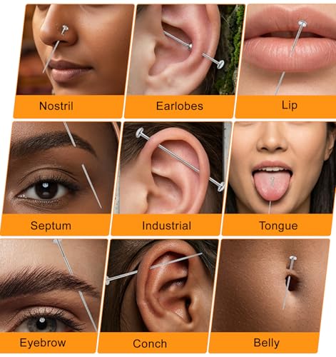 Thrymme Piercing Changing Tool Set - Stainless Steel Anti-Slip Jewelry Taper Kit with Guide Pins