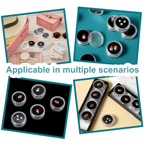 Giantree 12 Pcs Black Gemstone Display Box with Clear Lids