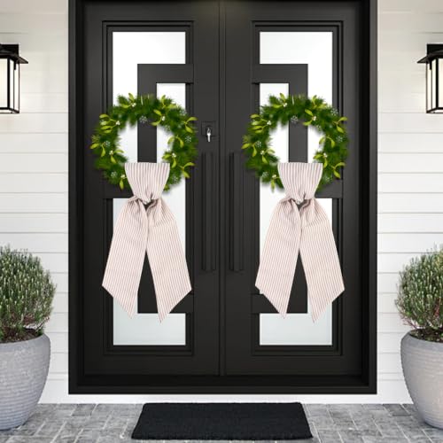 2 Pack Brown Stripe Wreath Sashes for DIY Embroidery - 5" x 54"
