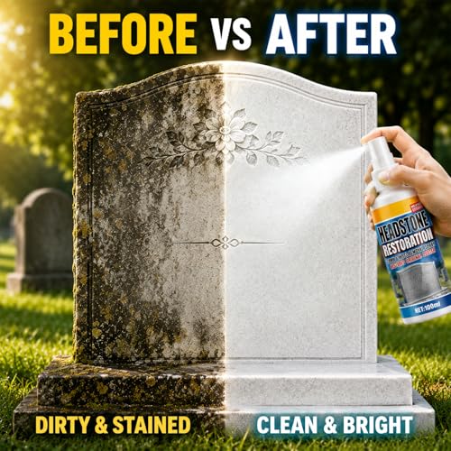 Tombstone Cleaning Spray for Granite & Marble Memorials - 2PC Kit