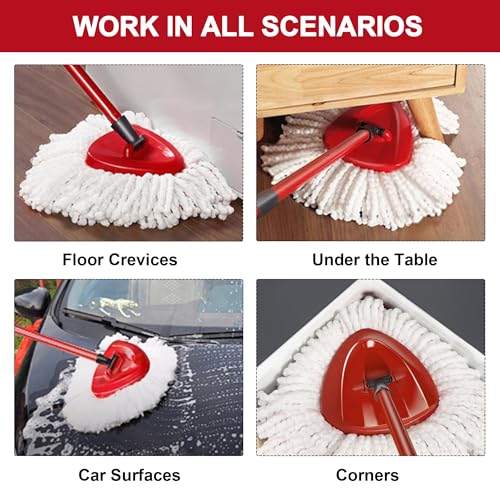 Tidy Monster Microfiber Mop Head Replacements for O-Cedar Spin Mop, 4 Pack