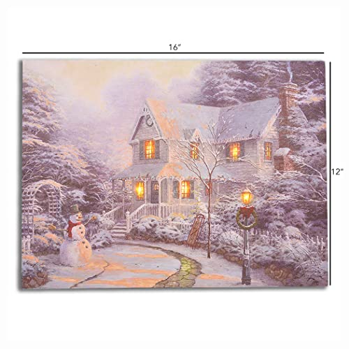 Thomas Kinkade Night Before Christmas LED Canvas Wall Art - 16x12 Inches