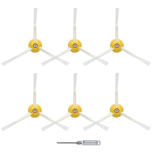 6-Pack Side Brush Replacements for iRobot Roomba 500/600/700/800/900 Series, Fits 560, 595, 614, 650, 665, 671, 675, 690, 694, 761, 770, 860, 880, 890, 895, 960, 980, 985 Edge-Sweeping Vacuums
