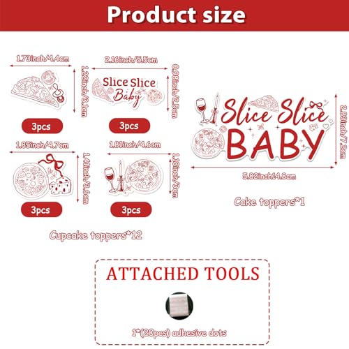 Pizza Themed Cake Topper Set – 13 Pcs for Baby Showers & Parties