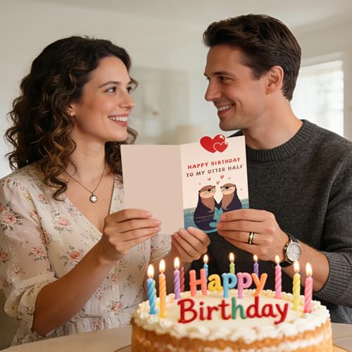 Funny Birthday Card for Husband, Wife, or Partner with Stickers