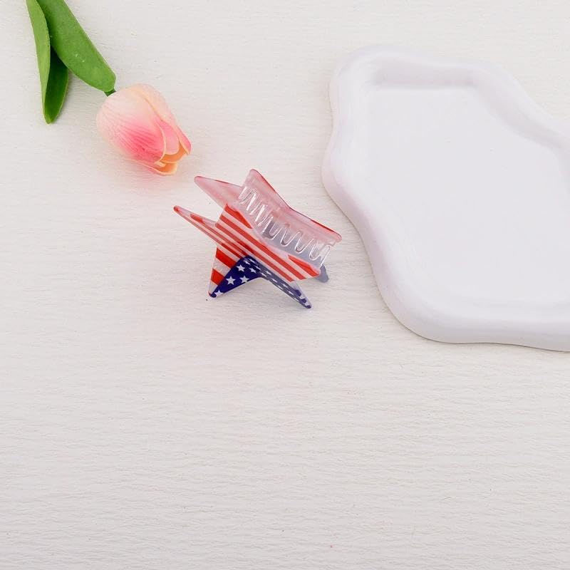 American Flag Hair Claw Clip - Patriotic 4th of July Hair Jaw