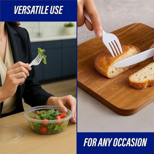 Genuine Joe Heavyweight Disposable White Plastic Forks - 4000 Pack