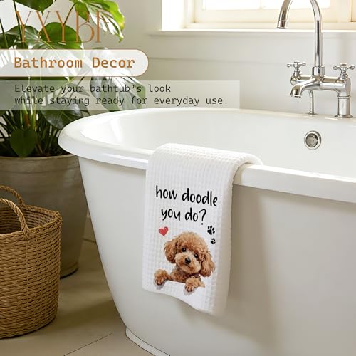 Dog-04 Funny Doodle Hand Kitchen Towel 16x24 Inches, Dog Mom Dad Gift