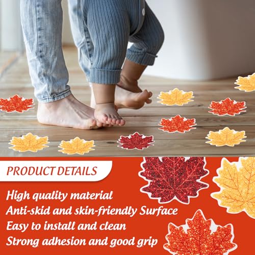 24 Pcs Fall Non-Slip Bathtub Stickers - Maple Leaves Shower Decals