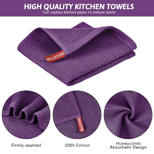 Nialnant 100% Cotton Waffle Weave Dish Cloths - 4 Pack, 12x12 Inch