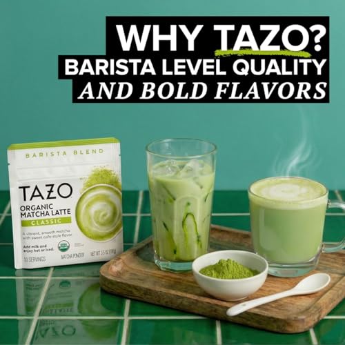TAZO Organic Matcha Latte Powder Variety Pack, 3.5oz Pouches (Pack of 3)