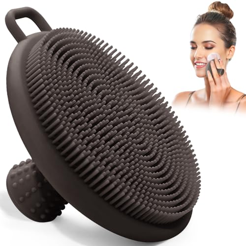GEENOA Silicone Face Scrubber & Exfoliator Brush with Soft Bristles - Gray