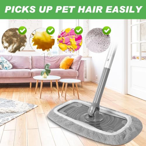 Reusable Chenille Mop Pads for Swiffer Sweeper, 4 Pack - Washable Refills