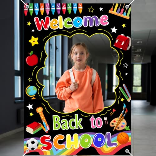 Welcome Back to School Backdrop Banner - 50x70.8 Inch Photo Booth Decoration