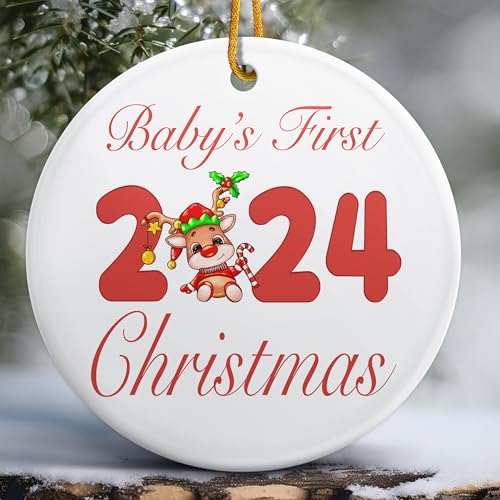 2024 Baby's First Christmas Ornament - Handmade Ceramic Keepsake