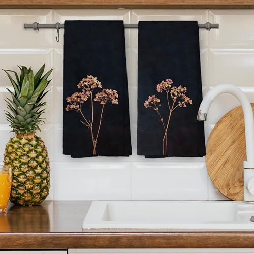 Vintage Floral Kitchen Towels Set of 2 - 16x24 Inch Microfiber
