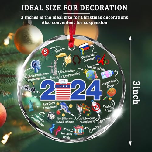 2024 Year in Review Christmas Ornament - Hilarious Glass Keepsake