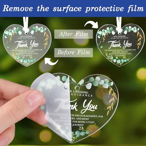 Heart-Shaped Acrylic Thank You Ornament Gift for Nurses & Teachers