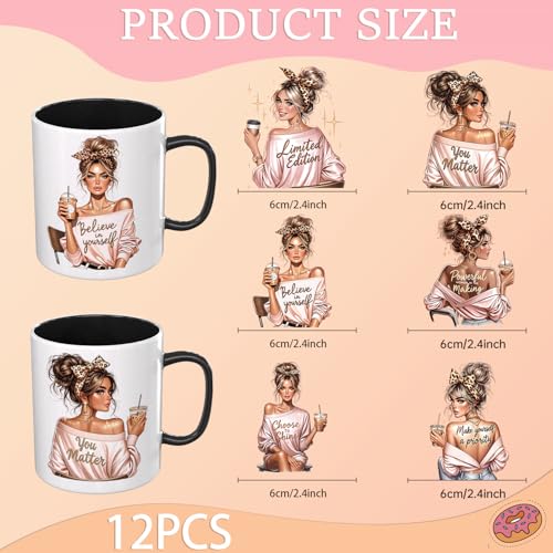 12PCS UV DTF Stickers for Mugs | Easy No-Heat Transfer Wraps