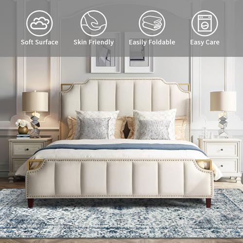 Easy-Going Area Rug 5x7 Washable Boho Rugs for Living Room Non-Slip Bedroom Rug Low Pile Lightweight Floral Print Vintage Throw Rug for Dining Room Kitchen Home Office Carpet, Blue Cream