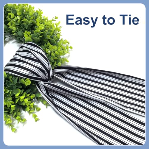 Black Wreath Sash for Front Door - 5.1'' x 59'' Classic Design