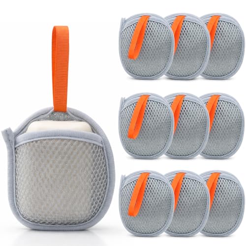10 Pack Exfoliating Soap Saver Bags, Dual Texture Mesh Soap Pouch